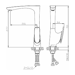 Смеситель для кухни AV Engineering AVZAL4-A223-248 серия ZAL D35