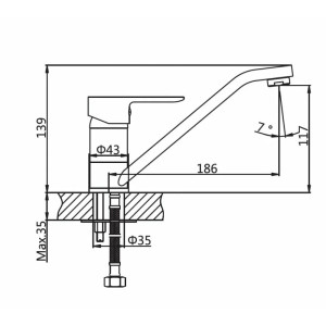 Смеситель для кухни AV Engineering AVLOR4-C359-626 серия Lor D35