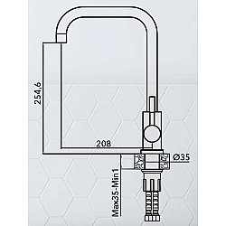 Смеситель для кухни AV Engineering AVZAR4-B304BK-737 SUS 304 D35 серия ZAR черный