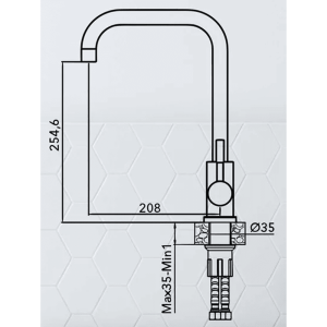 Смеситель для кухни AV Engineering AVZAR4-B304BK-737 SUS 304 D35 серия ZAR черный