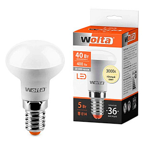 Лампа светодиодная Wolta LED5-R39-3000K-E14 1/50