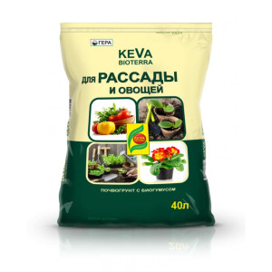 Биопочвогрунт Гера Keva Bioterra для рассады и овощей 40 л