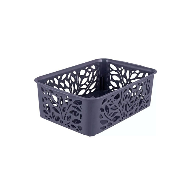 Корзина Полимербыт Leaves 4344601 184*127*62 мм серый 1.2 л