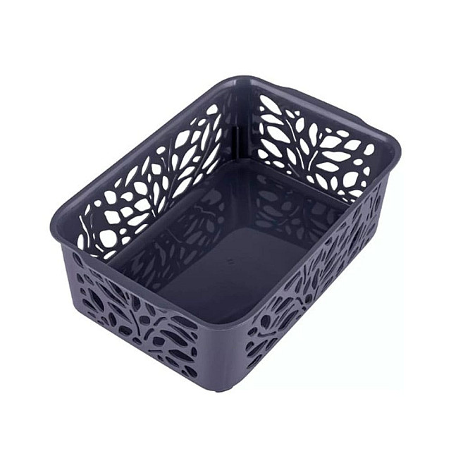 Корзина Полимербыт Leaves 4344601 184*127*62 мм серый 1.2 л