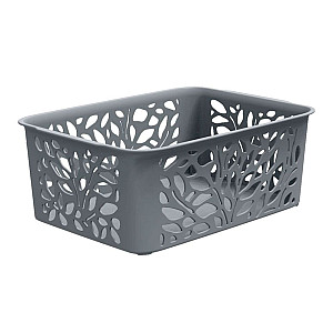 Корзина Полимербыт Leaves 4344801 258*186*100 мм серый 4 л