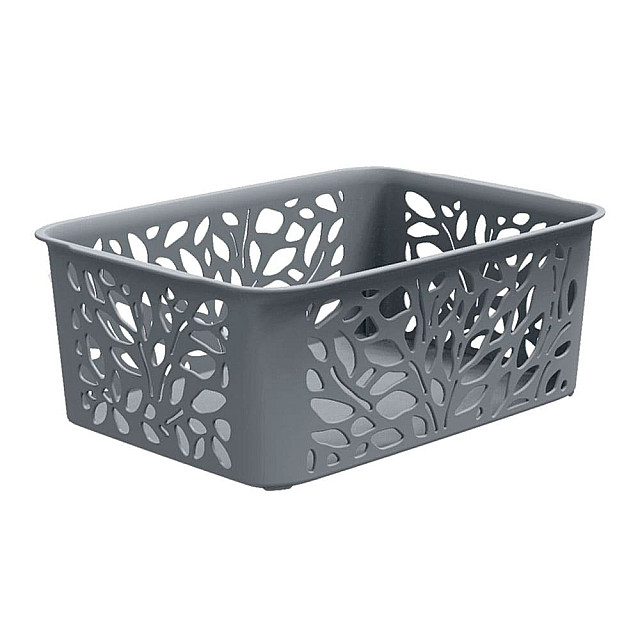 Корзина Полимербыт Leaves 4344801 258*186*100 мм серый 4 л