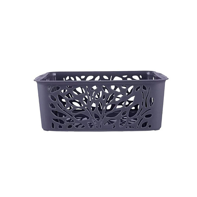 Корзина Полимербыт Leaves 4344801 258*186*100 мм серый 4 л