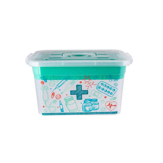 Контейнер для аптечки Полимербыт Домашний доктор 4380903 с вкладышем 6.5 л