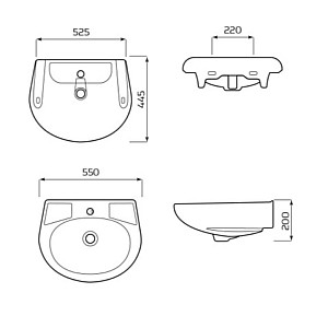 Умывальник Лобня Антей 55 10/1/5/1-11 без перелива
