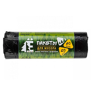 Мешки для мусора Ромашка Е-Ромашка ЕЛР60-20/45 черные 60 л 20 шт