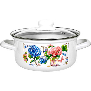 Кастрюля Лысьвенские эмали Букет гортензий С-1510 САП2/4ЭК 2 л