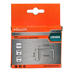 Скобы Sturm 1071-02-10 тип 53 для степлера оцинкованные закаленные 10 мм 1000 шт