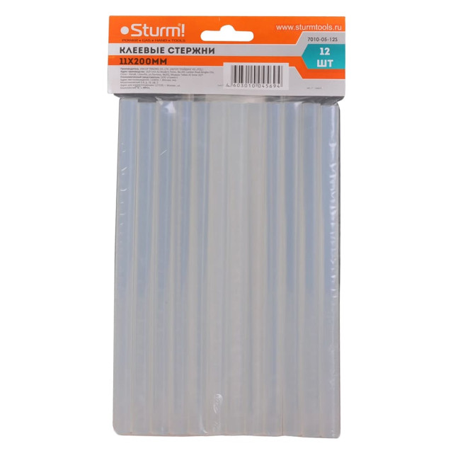 Стержни клеевые Sturm 7010-05-12S для пистолета прозрачные 12 шт