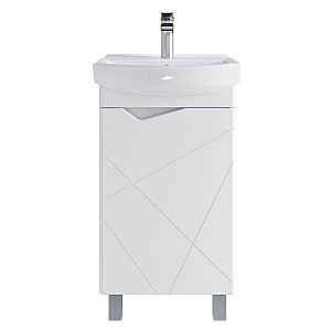 Тумба универсальная SanStar Линни 45 с раковиной Клермонт 45 комплект для ванной комнаты белая