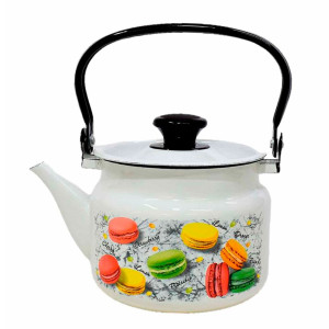 Чайник КМЗ Цветное печенье 42704-102/6-У4БлПеч цилиндр белый 2 л