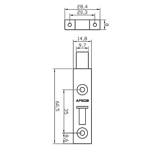 Шпингалет Apecs DB-03-60-CR