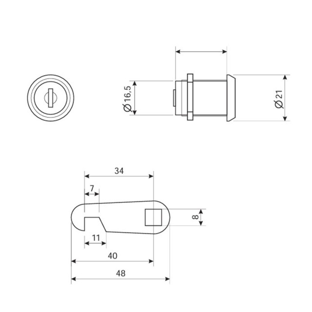 Замок почтовый Avers CAM-01/16-NI