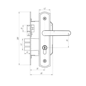 Замок врезной Avers 3В4-1-8 белый