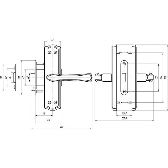 Защелка Avers ЗЩ1-2-6 белый