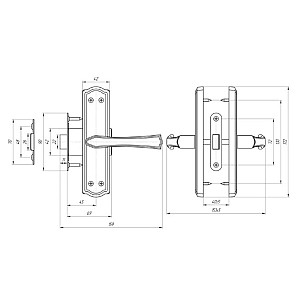 Защелка Avers ЗЩ1-2-6-4 20993 серебро