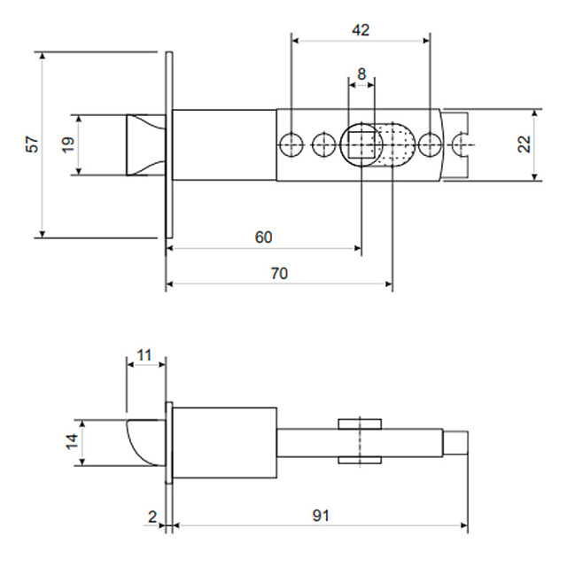 Защелка Vanger 6072-03-G