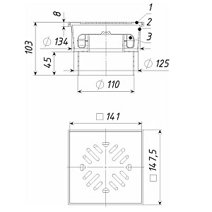 Трап Татполимер ТП-104.110-150VSDs ПП 110 вертикальный 150*150 мм сухой затвор поплавок