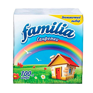 Салфетки бумажные Familia белые 100 шт