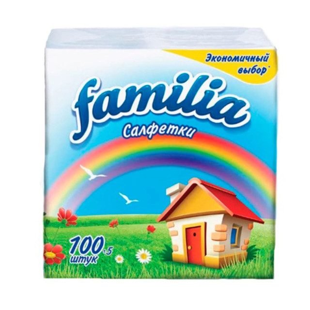 Салфетки бумажные Familia белые 100 шт