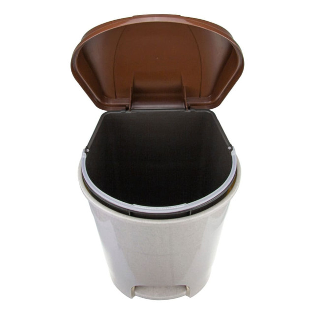 Контейнер для мусора Idea М 2892 с педалью бежевый мрамор 19 л