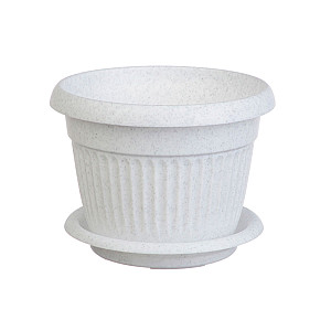 Кашпо Idea Ливия М 3020 240 мм с поддоном мраморный 4.6 л