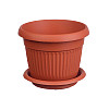 Кашпо Idea Ливия М 3020 240 мм с поддоном терракотовый 4.6 л