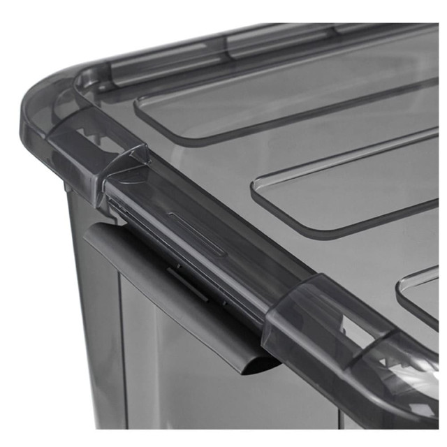 Ящик для хранения Idea КИП М 2337 с замками черный прозрачный 15.5 л