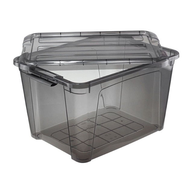 Ящик для хранения Idea КИП М 2337 с замками черный прозрачный 15.5 л