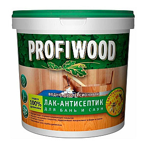 Лак-антисептик Profiwood для бань и саун влагостойкий 0.9 л