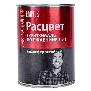 Грунт-эмаль Расцвет по ржавчине 3 в 1 черная 0.9 кг