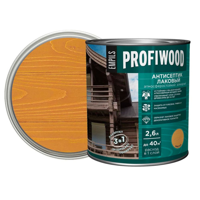 Антисептик Profiwood лаковый тонирующий орегон 2.6 л