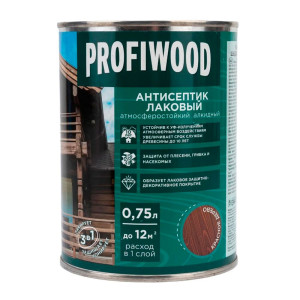 Антисептик Profiwood лаковый тонирующий красное дерево 0.75 л