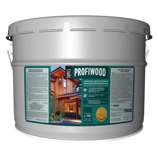Защитно-декоративное покрытие для древесины Profiwood калужница 9 л Защитно-декоративное покрытие для древесины Profiwood калужница 9 л