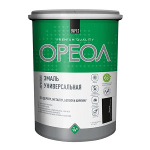 Эмаль Ореол акриловая матовая черная 1.1 кг