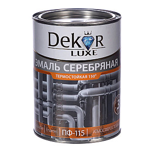 Эмаль термостойкая Dekor ПФ-115 серебрянная 0.8 кг