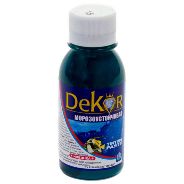 Паста колерная Dekor №15 морская волна 0.1 кг Паста колерная Dekor №15 морская волна 0.1 кг