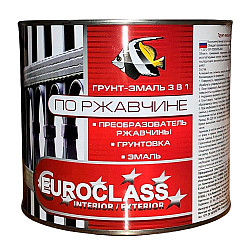 Грунт-эмаль Euroclass по ржавчине 3 в 1 красная 1.9 кг