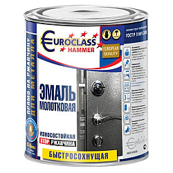 Эмаль декоративная Euroclass с молотковым эффектом шоколадная 0.8 кг