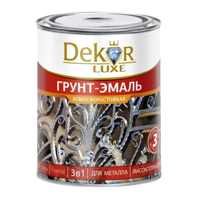Грунт-эмаль Dekor 3в1 алкидная желтая 0.9 кг