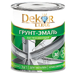 Грунт-эмаль Dekor Sprint 3в1 быстросохнущая серая 0.9 кг