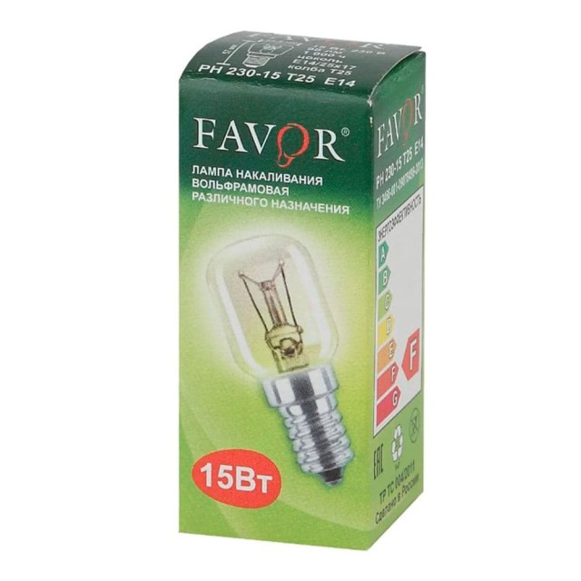 Лампа накаливания Favor 8108004 РН 230-15Вт Т25 Е14