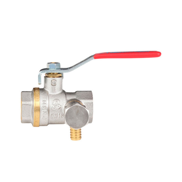 Кран шаровой Aquasfera Euro 1012-02 латунный спуск Ду 20 Ру40 м/м полнорычажный