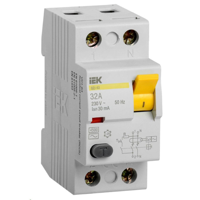Дифференциальный автомат IEK ВД1-63 MDV10-2-032-030 2Р 32А 30мА
