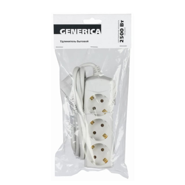 Удлинитель IEK Generica WYP10-10-03-07-Z-G с заземлением 3*7 м