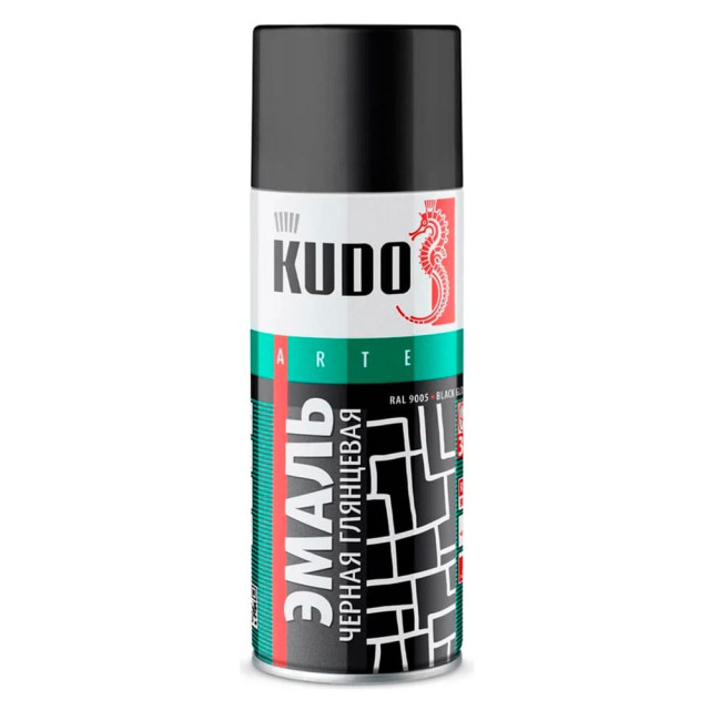 Эмаль Kudo KU-1002 универсальная черная глянцевая 520 мл